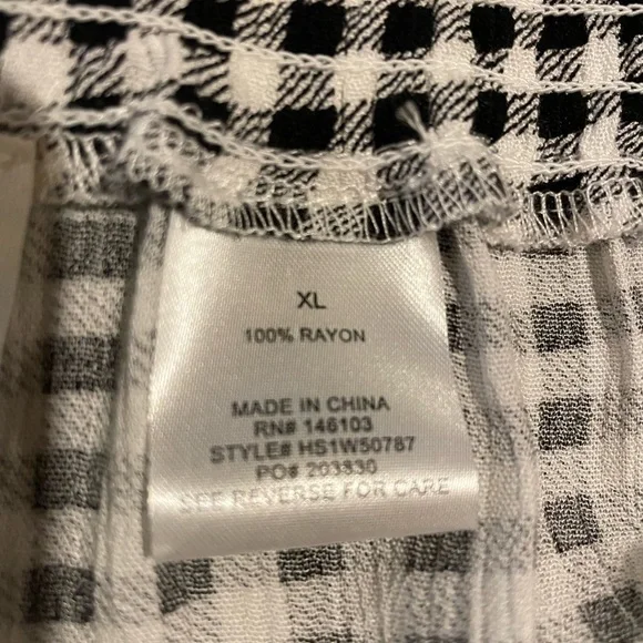 Hippie Rose Skirt Black & White Check XL Elastic waist New no tags - Picture 9 of 14